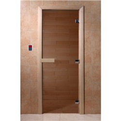 Дверь для бани стеклянная «Бронза», размер коробки 190 × 70 см, 8 мм