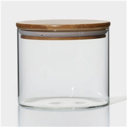 Банка стеклянная для хранения сыпучих продуктов BellaTenero «Эко», 950 мл, 12×10,5 см, с бамбуковой крышкой