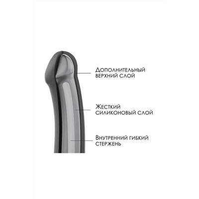 Черный фаллос на присоске Silicone Bendable Dildo L - 19 см.