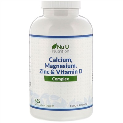 Nu U Nutrition, Комплекс из кальция, магния, цинка и витамина D, 365 вегетарианских таблеток