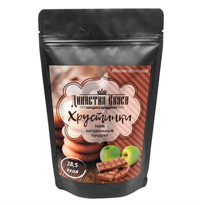 Печенье "Хрустинки" яблоко-шоколад Династия Вкуса, 30 г