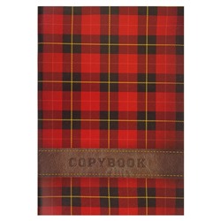 Тетрадь А4, 48 листов в клетку Calligrata "Красная Шотландка", обложка мелованный картон, блок №2, белизна 75% (серые листы)