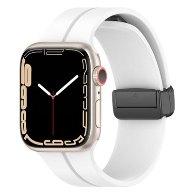 Ремешок - ApW29 Apple Watch 42/44/45/49 mm силикон на магните (white)