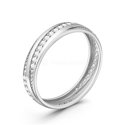 Кольцо из серебра с фианитами родированное 925 пробы с1-163р200