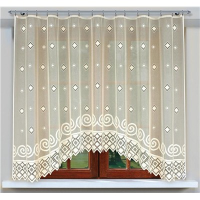 Готовые шторы арт.  54340/170, ГЕОМЕТРИЯ, нежно-кремовый цвет, размер: 170 см высота х 300 см ширина, пошита на универсальной шторной ленте