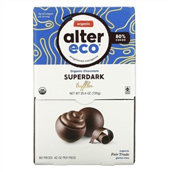 Alter Eco, Organic Chocolate Truffles, Superdark, 60 pieces, .42 oz Each