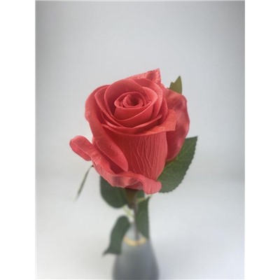 Роза силиконовая ароматизированная 55см, цвет красный