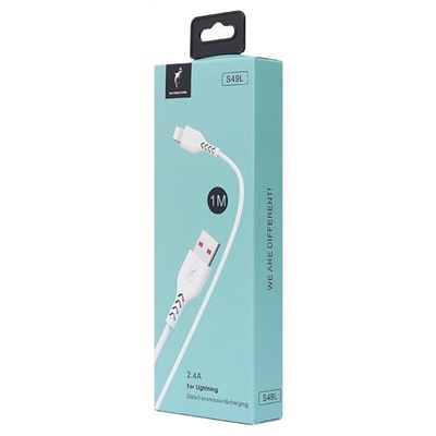 Кабель USB - Apple lightning SKYDOLPHIN S49L  100см 3A  (white)