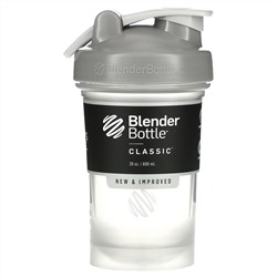 Blender Bottle, Classic With Loop, классический шейкер с петелькой, серый, 600 мл (20 унций)