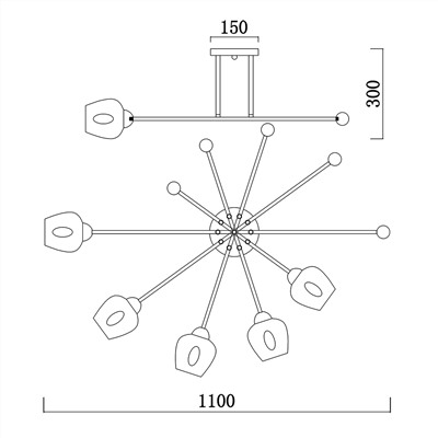 Светильник на штанге Escada 695/5P E14*40W Chrome