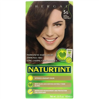 Naturtint, Permanent Hair Color, 5G Light Golden Chestnut, 5.6 fl oz (165 ml)