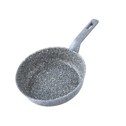 Сковорода 24см h-6,5см, а/п литая с индукционным дном (цвет: гранитно-каменный серый)