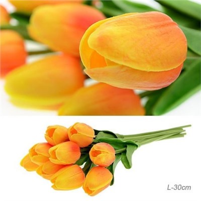 Цветок искусственный Тюльпан 30 см оранжевые / 1205 /уп 10/200/1200/ латэкс