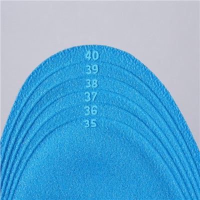 Стельки для обуви, универсальные, влаговпитывающие, р-р RU до 38 (р-р Пр-ля до 40), 25 см, пара, цвет голубой