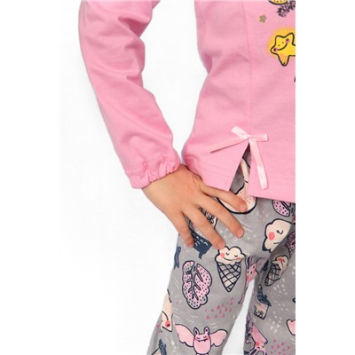 224-221 10-111 03P Пижама для девочки (розово-серый)