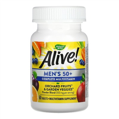 Nature's Way, Alive! Men's 50+ Complete Multivitamin, 50 Tablets