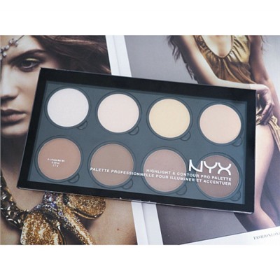 Палитра для контуринга лица NYX Highlight & Contour Pro Palette 8 цветов