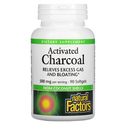 Natural Factors, Activated Charcoal, 500 mg, 90 Softgels