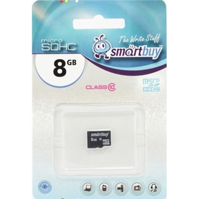 Карта флэш-памяти MicroSD  8 Гб Smart Buy без SD адаптера (class 10)