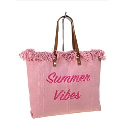 Летняя сумка шоппер, цвет нежно розовый