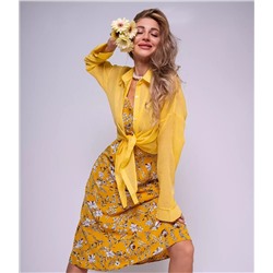 Платье #ОБШ1443-1, горчичный, желтый