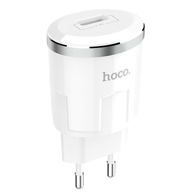 Адаптер Сетевой с кабелем Hoco C37A (повр. уп.) USB 2,4A/10W (USB/Micro USB) (white)