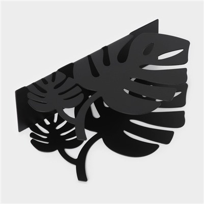 Салфетница «Листья», 13×4×7,5 см, цвет чёрный