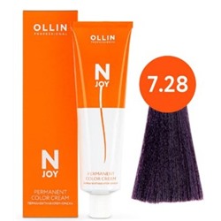 OLLIN "N-JOY" 7/28 - русый фиолетово-синий, перманентная крем-краска для волос 100мл