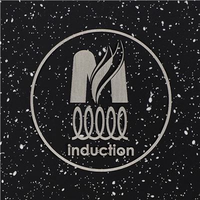 Ковш «Гранит black» Induction Pro, 1,7л, стеклянная крышка, съёмная ручка, цвет чёрный