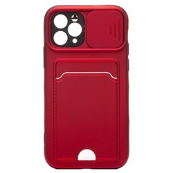 Чехол-накладка - PC066 с картхолдером (360) для "Apple iPhone 11 Pro" (red/black) (206975)