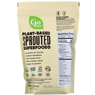 Go Raw, Organic Sprouted Super Simple Seeds, Sunflower & Pumpkin Seeds, 14 oz (397 g)