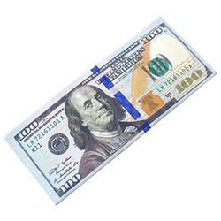 Бумажник "Банкнота" "100 долларов" 19х8см, ПВС/полиэстер