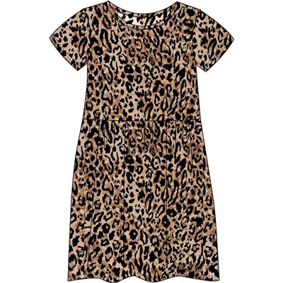 платье 1ДПК4291001н; черный леопард на коричневом