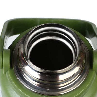 Термос, 1.1 л, Тропа "Мастер К", с кружкой, сохраняет тепло до 12 ч , зеленый