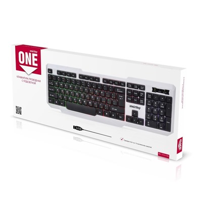 Клавиатура Smart Buy SBK-333U-WK ONE мембранная игровая с подсветкой USB (white/black)