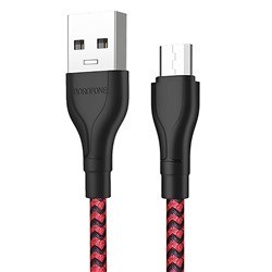 Кабель USB - micro USB Borofone BX39 Beneficial  100см 2,4A  (black/red)