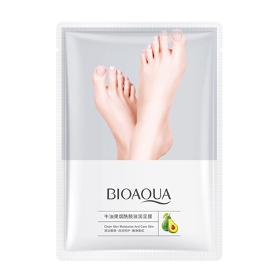 Восстанавливающая маска-носочки для ног с маслом авокадо BioAqua, 1 пара