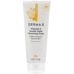 Derma E, нежная очищающая паста с витамином С, для ежедневного очищения кожи, 113 г (4 унции)