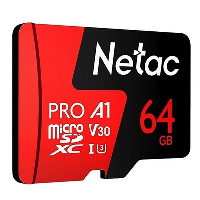 Карта флэш-памяти MicroSD 64 Гб Netac P500 Extreme Pro UHS-I (100 Mb/s) без адаптера (Class 10)