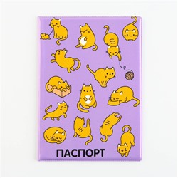 Обложка на ветеринарный паспорт «Рыжие коты», ПВХ