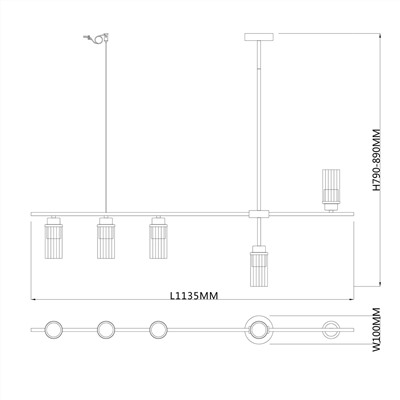 Светильник на штанге Escada 2100/5P E14*40W Black