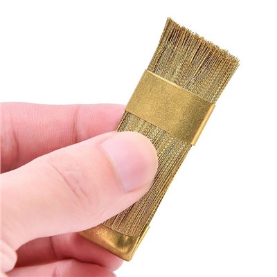 Щётка для чистки фрез, медная, 6 × 2 см, цвет золотистый
