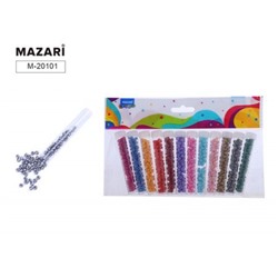 Набор бисера 12 цветов x7 г, 2 мм, пластиковая колба M-20101 Mazari