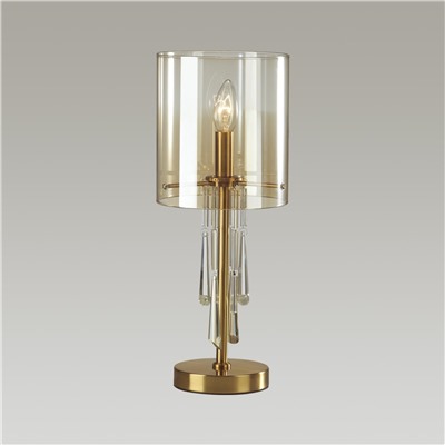 4886/1T HALL ODL_EX23 89 бронзовый/янтарн./металл/стекло Настольная лампа E14 1*40W NICOLE