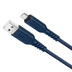 Кабель USB - micro USB Hoco X59 Victory PD (повр.уп)  100см 2,4A  (blue)