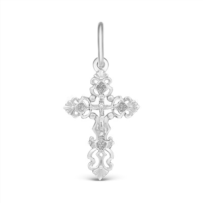 Крест из серебра родированный - 2,8 см 925 пробы Кр-816р