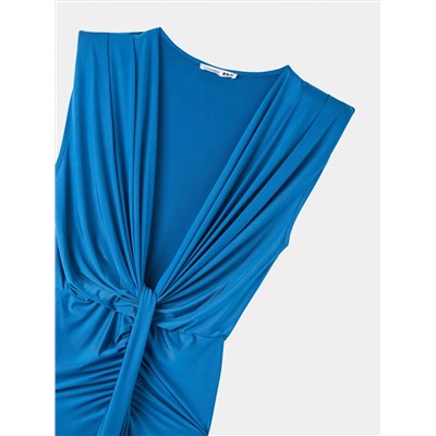 Длинное платье с узлом Голубой газ