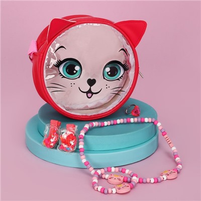 Подарочный набор для девочки «Котик», сумка, аксессуары
