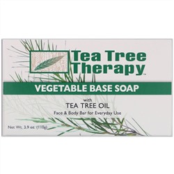Tea Tree Therapy, Мыло на растительной основе, с маслом чайного дерева, брусок 110 г (3,9 унции)