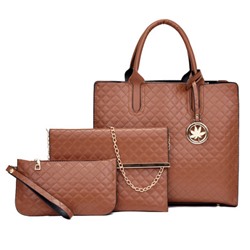 Набор сумок из 3 предметов, арт А85, цвет:коричневый